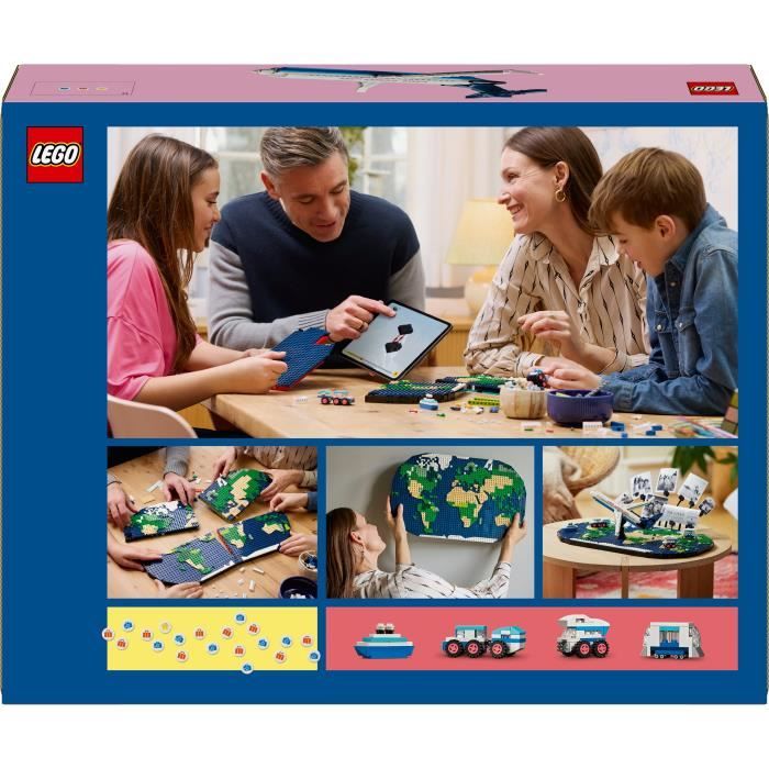 LEGO Family 41838 Souvenirs de Voyages - Carte du Monde - Cadeau pour les Voyageurs