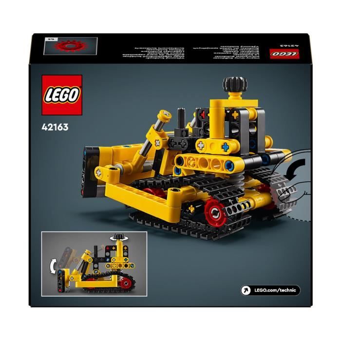 LEGO 42163 Technic Le Bulldozer, Jouet de Construction pour Enfants, Véhicule Excavateur
