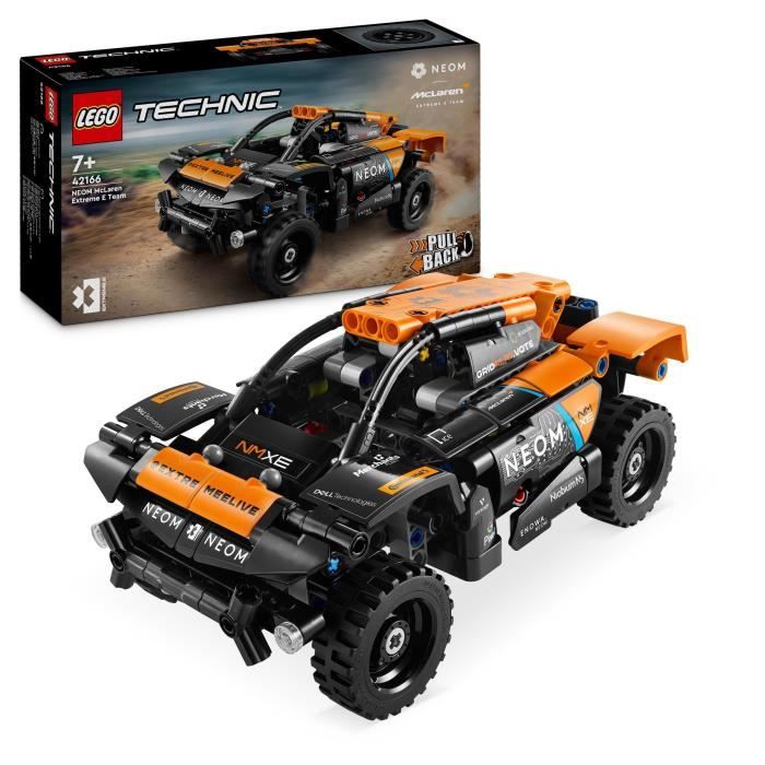 LEGO 42166 Technic NEOM McLaren Extreme E Race Car, Jouet de Voiture a Rétrofriction pour Enfants, a Construire