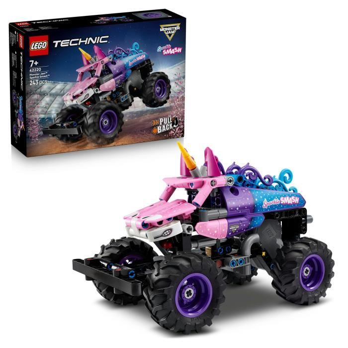LEGO Technic 42220 Monster Jam Sparkle Smash a Rétrofriction - Jouet Camion des 7 ans