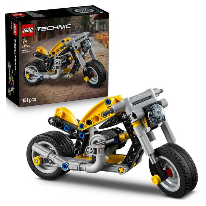 LEGO Technic 42225 Moto Jaune - Jouet de Construction 7 ans - Idée Cadeau Garçon ou Fille