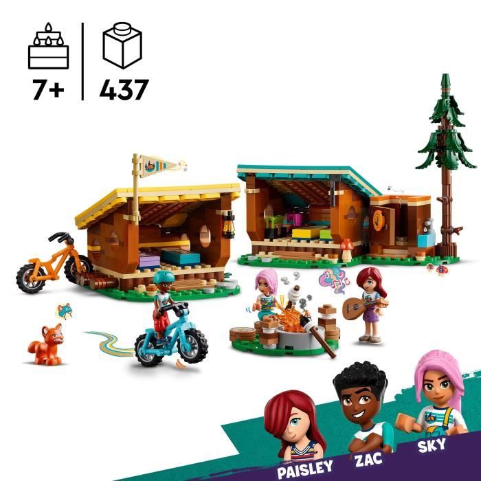 LEGO Friends 42624 Les cabanes chaleureuses de la base de loisirs - Set sur la nature