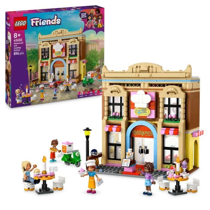 LEGO Friends 42655 Le restaurant et l'école de cuisine - Jeu de construction pour filles