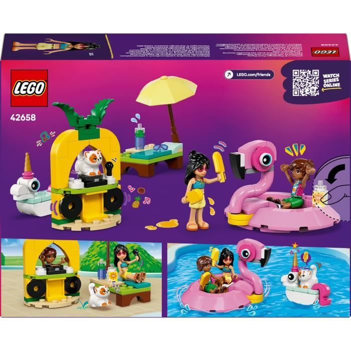 LEGO Friends 42658 Fete dans la Piscine avec les Bouées Licorne et Flamant Rose - Jouet