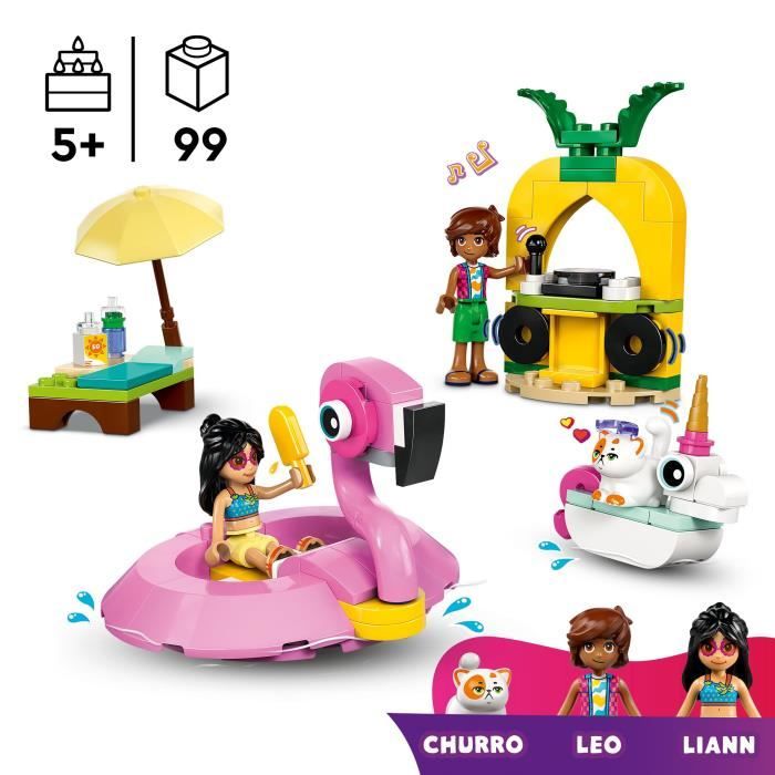 LEGO Friends 42658 Fete dans la Piscine avec les Bouées Licorne et Flamant Rose - Jouet