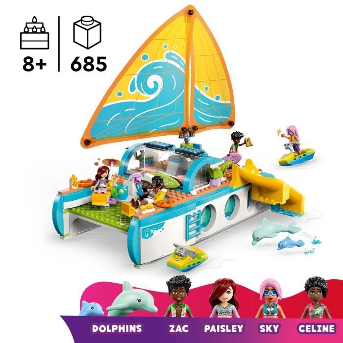 LEGO Friends 42664 L'Aventure en Bateau - Jeu Créatif  des 8 ans avec Dauphins