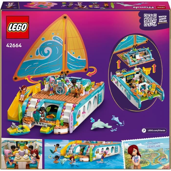 LEGO Friends 42664 L'Aventure en Bateau - Jeu Créatif  des 8 ans avec Dauphins