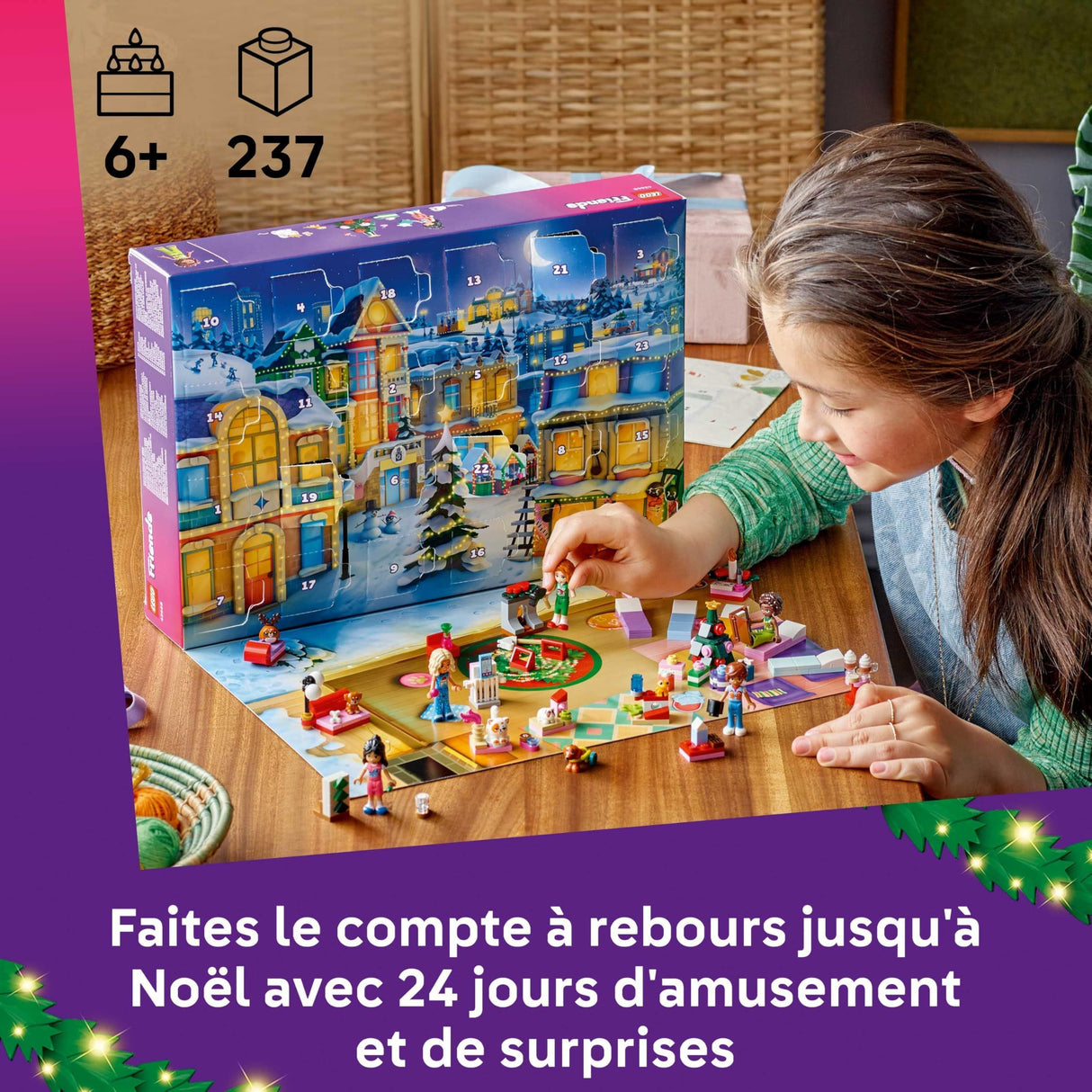 LEGO Friends 42668 Le Calendrier de l'Avent 2025 - Jeu de Construction des 6 ans - Animaux