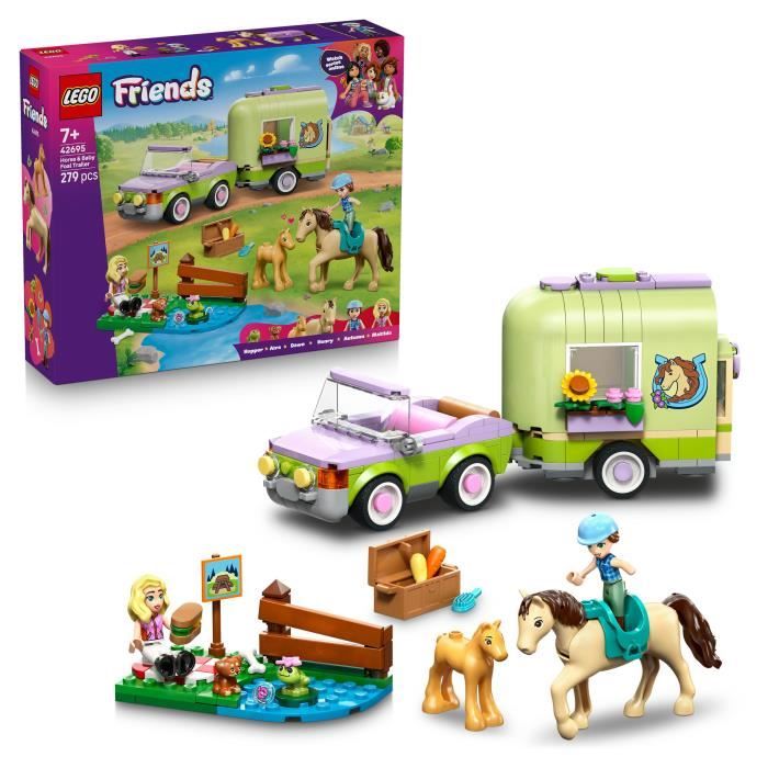 LEGO Friends 42695 La Remorque du Cheval et du Poulain - Jeu de Construction des 7 ans