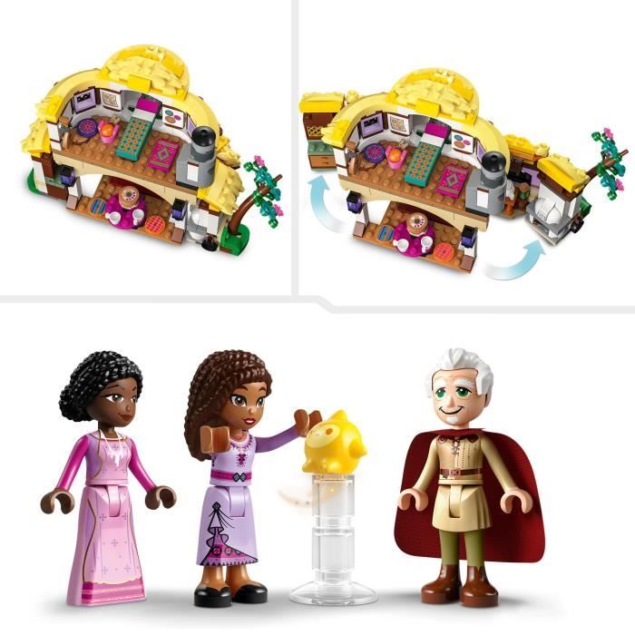 LEGO Disney Wish 43231 La Chaumiere d'Asha, Maison de Poupées avec Mini Poupées Asha, Sakina et Sabino et Figurine Star