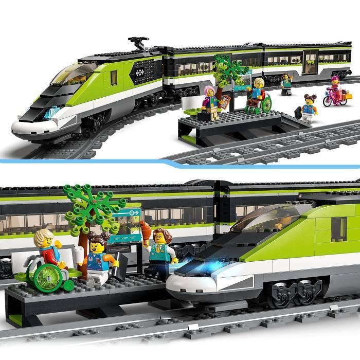 LEGO City Le Train de Voyageurs Express - Jouet de Train Télécommandé - Phares Fonctionnels - Enfants 7 Ans