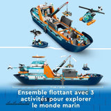 LEGO City 60368 Le Navire d'Exploration Arctique, Jouet de Grand Bateau Flottant, Cadeau Enfants