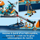 LEGO City 60368 Le Navire d'Exploration Arctique, Jouet de Grand Bateau Flottant, Cadeau Enfants