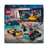 LEGO 60400 City Les Karts et les Pilotes de Course, Jouet avec 2 Karting, avec 2 Minifigurines de Pilotes de Voitures