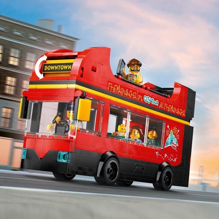LEGO City 60407 Le bus rouge a deux étages, bus jouet, véhicule pour enfants des 7 ans