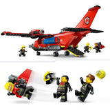 LEGO 60413 City L'Avion de Sauvetage des Pompiers, Jouet avec 3 Minifigurines de Pilote, Pompiere