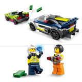 LEGO 60415 City La Course-Poursuite entre la Voiture de Police et la Super Voiture, Jouet avec Minifigurines, Cadeau Enfants
