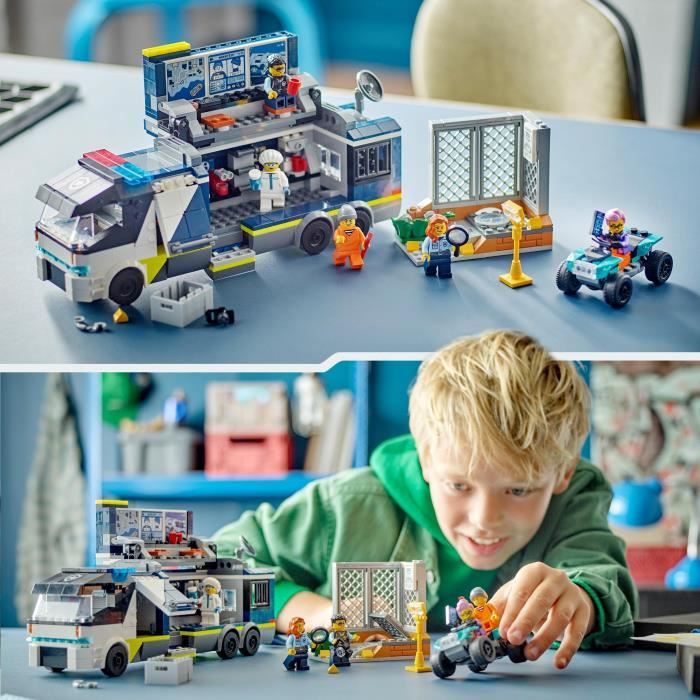 LEGO 60418 City Le Laboratoire de Police Scientifique Mobile, Jouet de Quad, Cadeau Enfants Des 7 Ans, et Minifigurines