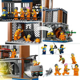 LEGO 60419 City La Prison de la Police en Haute Mer, Jouet avec Hélicoptere et Bateau, 7 Minifigurines et Figurine de Chien