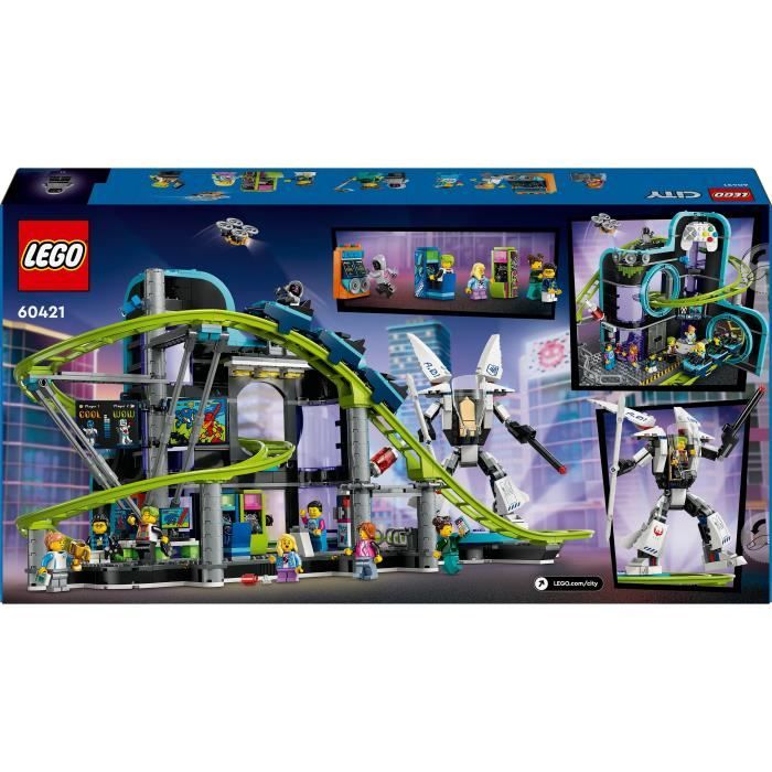 LEGO City 60421 Le parc d'attractions de Robot World - Jeux de fete foraine enfant 8 ans