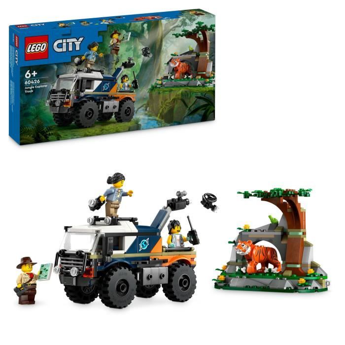 LEGO City 60426 Le camion tout-terrain de l'explorateur de la jungle, jouet enfant 6 ans