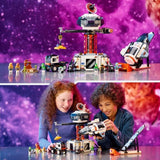 LEGO 60434 City La Station Spatiale et la Base de Lancement de Fusées, Jouet sur L'Espace, avec Robot et 6 Minifigurines