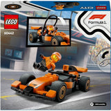 LEGO City 60442 Voiture de course McLaren avec pilote de F1 - Jouet pour garçon des 6 ans