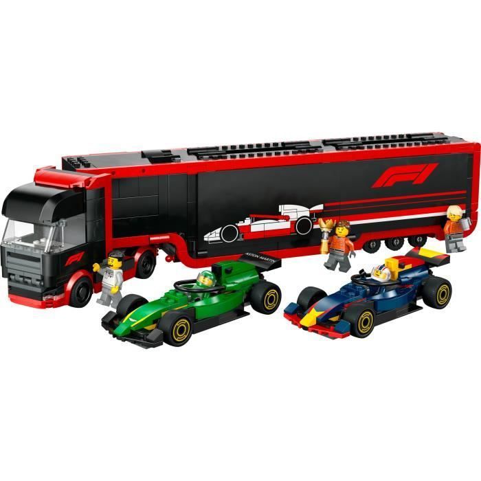 LEGO City 60445 Camion de F1 avec voitures de F1 RB20 et AMR24 - Jeu pour garçon des 8 ans