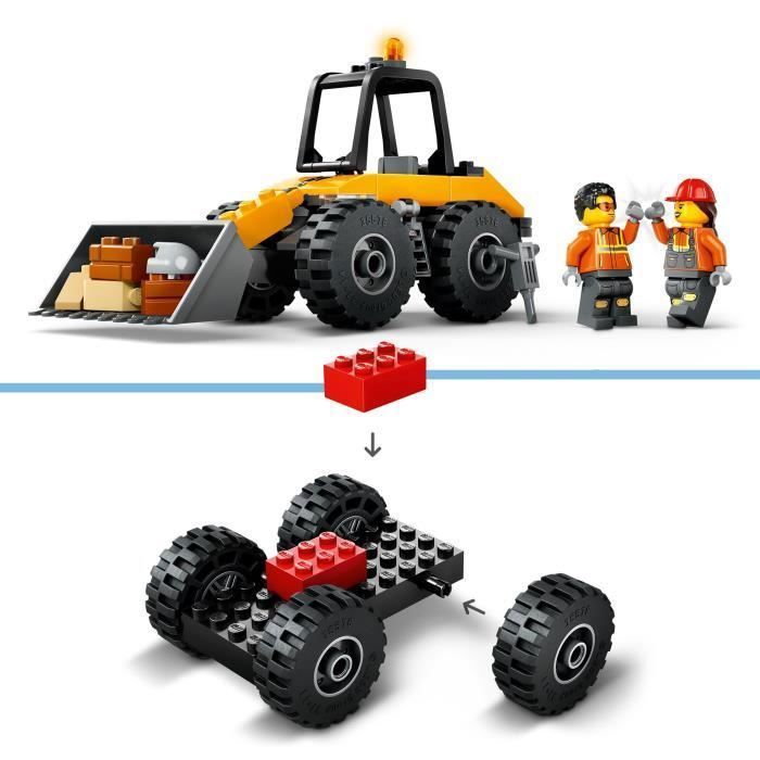 LEGO City 60450 La chargeuse de chantier jaune - Jeu de construction pour enfants 4 ans