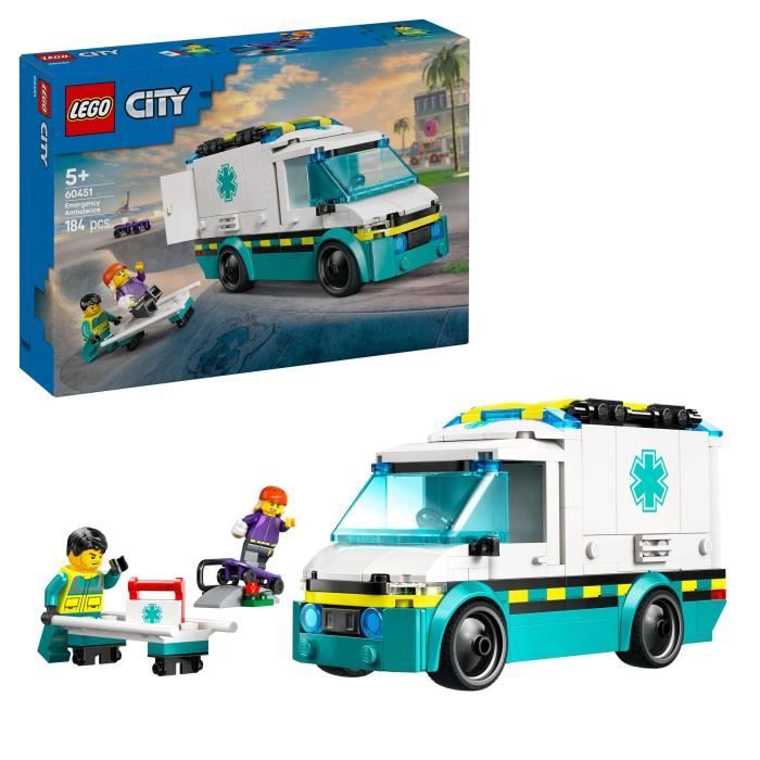 LEGO City 60451 L'ambulance de secours - Jouet de construction pour garçon des 5 ans