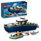 LEGO City 60456 La Course-Poursuite en Bateau de Police - Jouet pour Garçon des 6 ans