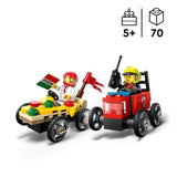 LEGO City 60458 Pack de bolides de course : camion de pizza contre camion de pompiers
