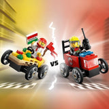 LEGO City 60458 Pack de bolides de course : camion de pizza contre camion de pompiers