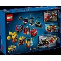 LEGO City 60462 Hélicoptere, camion de pompiers et sous marin modulable - Jouet des 7 ans