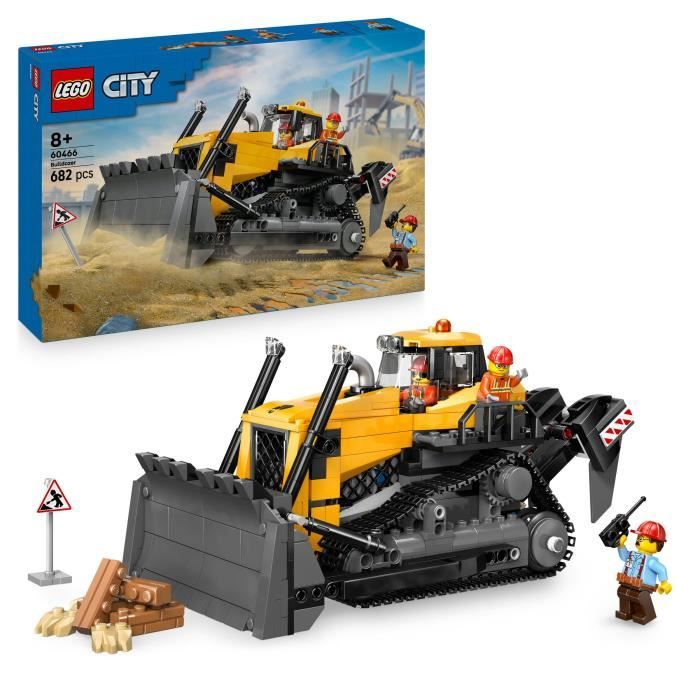 LEGO City 60466 Le Bulldozer Jaune - Jeu de construction des 8 ans