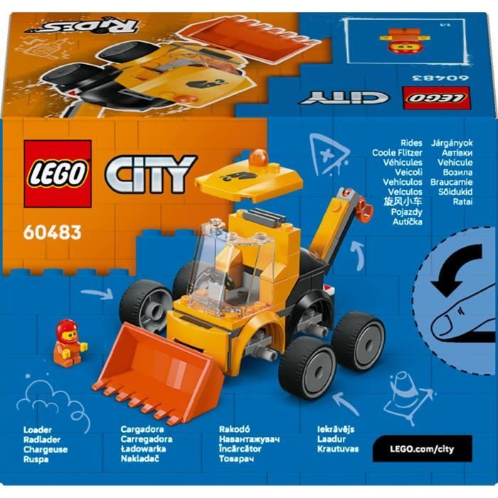 LEGO City 60483 Véhicules - La Chargeuse de Chantier - Jeu Créatif 5 ans - Idée de Cadeau