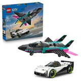LEGO City 60489 Le Jet Contre la Voiture - Jouet de Construction des 6 ans - Idée Cadeau