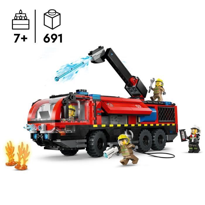 LEGO City 60499 Le Camion de Pompiers de l'Aéroport - Jouet de Construction des 7 ans