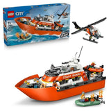 LEGO City 60504 Le Bateau de Sauvetage et l'Hélicoptere des Garde-Côtes - Jouet des 7 ans