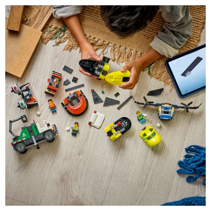 LEGO City 3-en-1 60505 Avion, Camion d'Assistance et Aéroglisseur Modulable - Jouet 7 ans