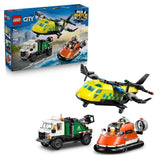 LEGO City 3-en-1 60505 Avion, Camion d'Assistance et Aéroglisseur Modulable - Jouet 7 ans