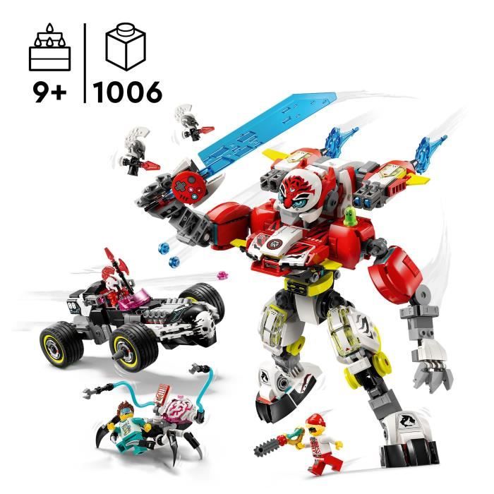 LEGO DREAMZzz 71497 Robot-tigre de Cooper et bolide de Zero - Jouet de construction 3-en-1