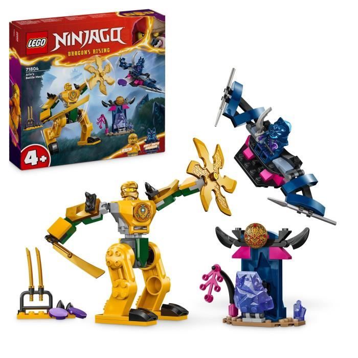 LEGO 71804 NINJAGO Le Robot de Combat d'Arin, Jouet Ninja avec Figurines d'Arin avec Mini-Katana et Robots