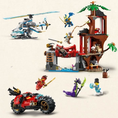 LEGO NINJAGO 71857 La Cabane et les Véhicules des Ninjas - Jeu de Construction des 7 ans