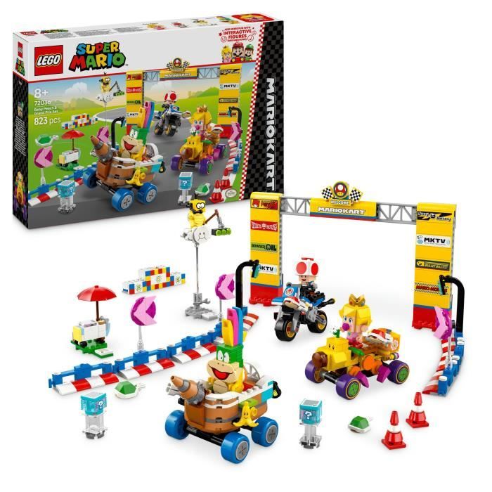 LEGO Super Mario 72036 Mario Kart  Bébé Peach et ensemble de grand prix - Jouet moto