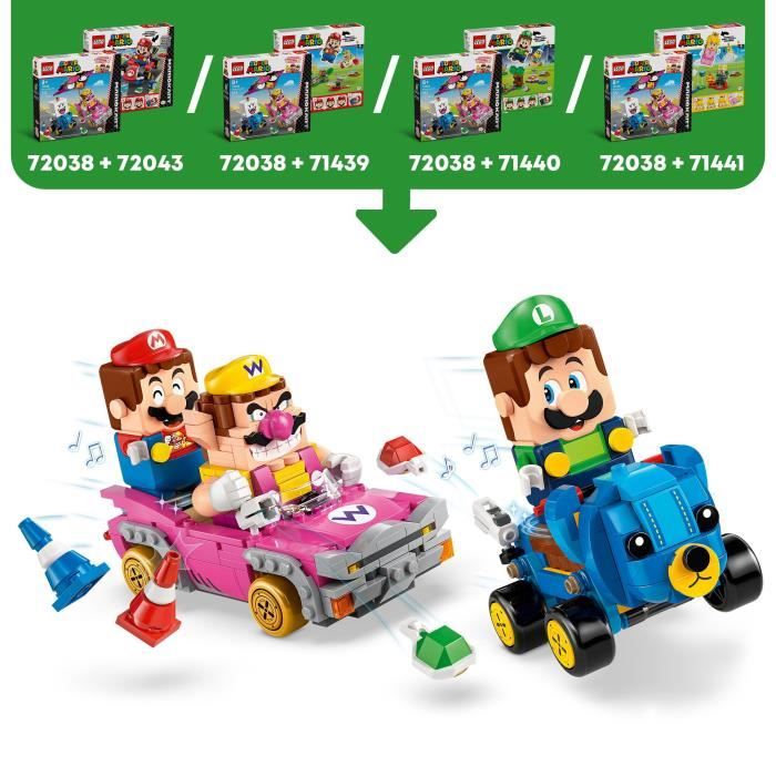 LEGO Super Mario 72038 Mario Kart  Wario et Roi Boo - Jeu de Construction des 8 ans