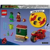 LEGO Marvel 76287 Iron Man avec une Moto et Hulk, Set Avengers avec Minifigurines