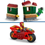 LEGO Marvel 76287 Iron Man avec une Moto et Hulk, Set Avengers avec Minifigurines