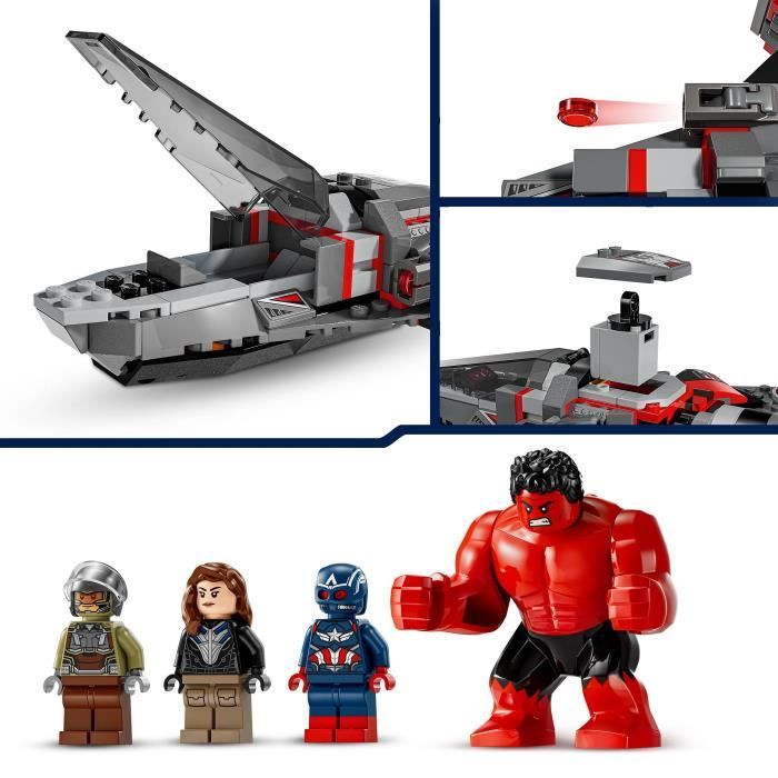 LEGO Marvel 76292 Captain America vs Hulk rouge - Avion de chasse a construire