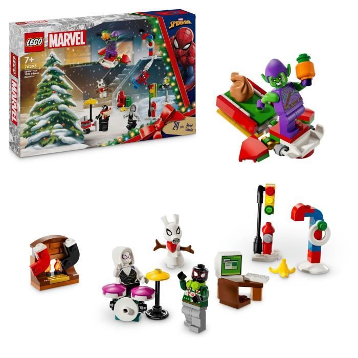 LEGO Marvel 76293 Calendrier de l'Avent Spider-Man 2024 - Cadeau Festif pour Enfants